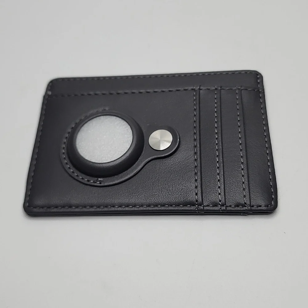 Normest Leather Air Tag Wallet Gray NWOT